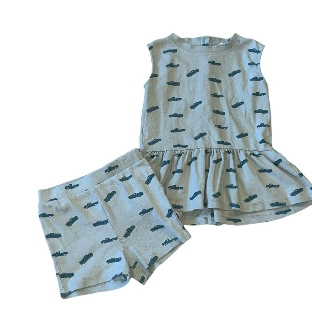 Kate Quinn Blue Farm Truck Short Set GUC Size 6Y